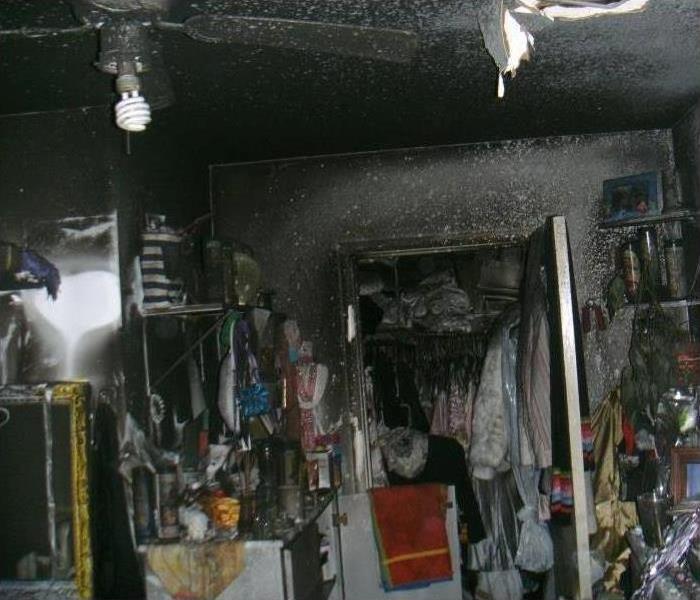 inside of a home totally destroyed by fire
